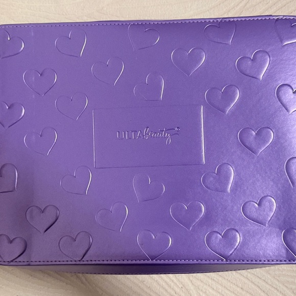 Ulta Beauty Glam Edition Embossed Heart Purple Clutch
